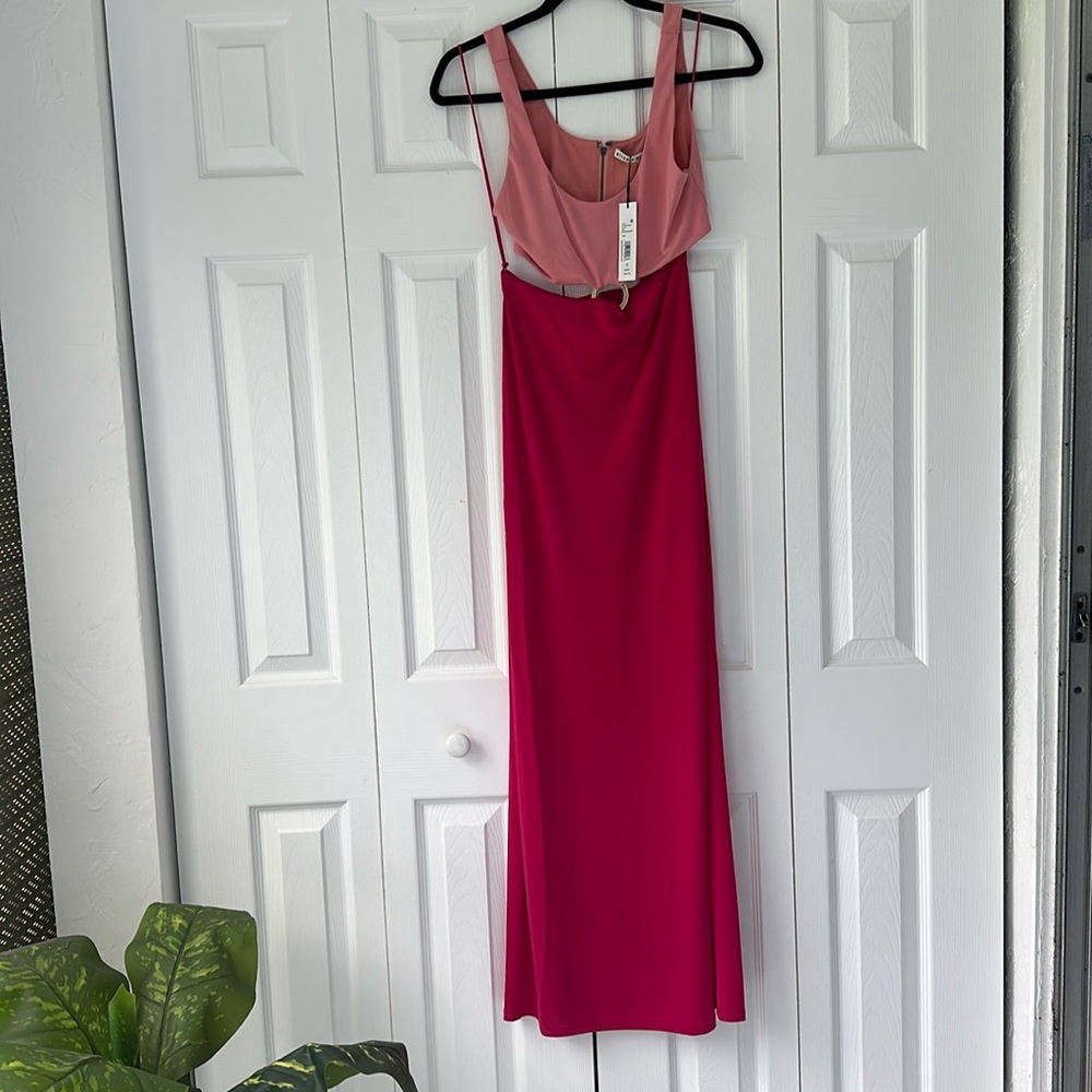 Alice & Olivia Arizona O ring two tone maxi dress Size 0